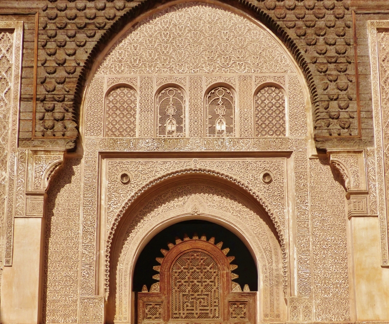 Marrakech Médersa Ali Ben Youssef porte